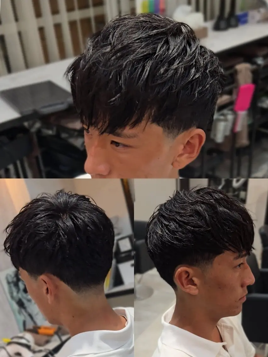 メンズ ショート メンズパーマ 刈り上げ カット ヘアセット LEN名古屋/パーマ 海外ヘア/メンズ特化のヘアスタイル