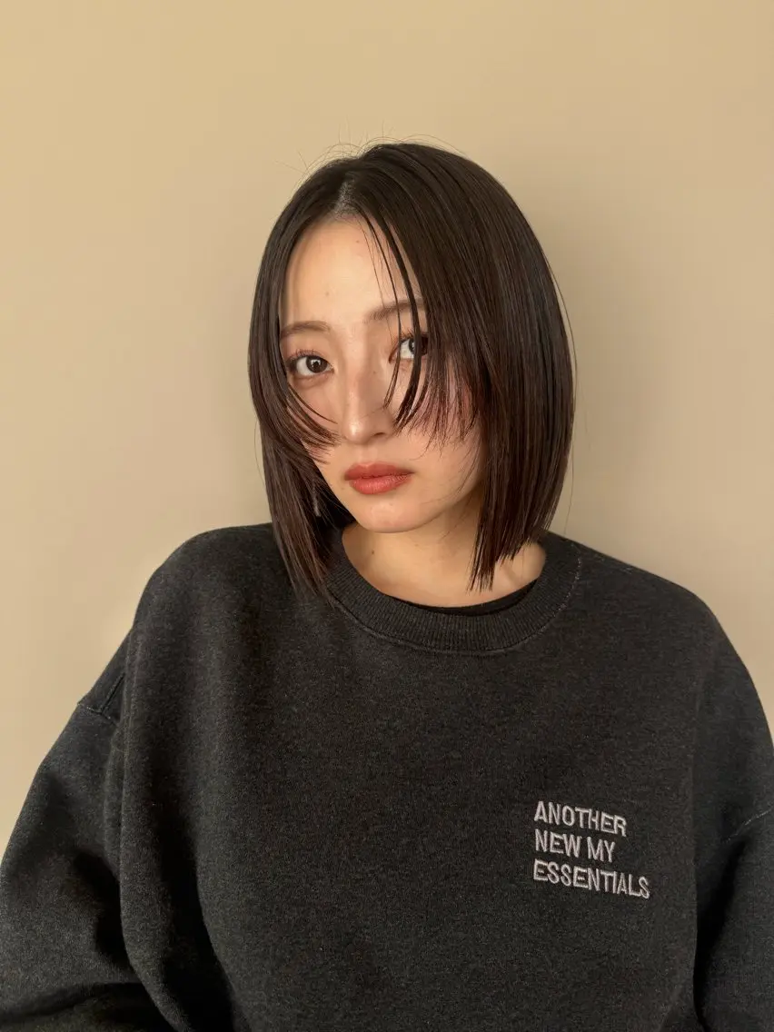 ショート カラー 切りっぱなしボブ ボブ 透明感/縮毛/ボブ CHIHIROのヘアスタイル
