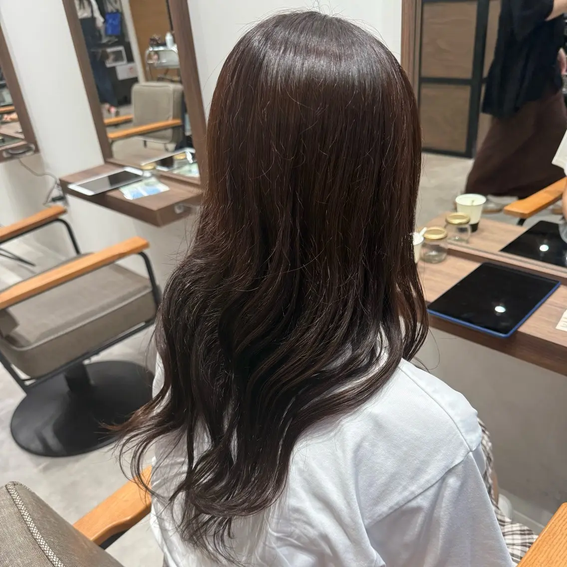 セミロング カット ヘアカラー ルナ🫐縮毛矯正 🫐髪質改善のヘアスタイル