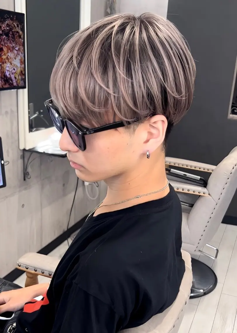 ショート レイヤーカット メンズ縮毛矯正 🎖アジマ リョオのヘアスタイル