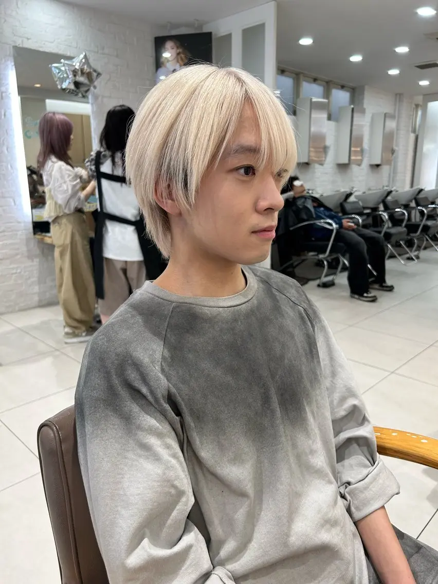ショート カラー メンズ ヘアカラー トリートメント ハイトーン/メンズ 水野翔太のヘアスタイル