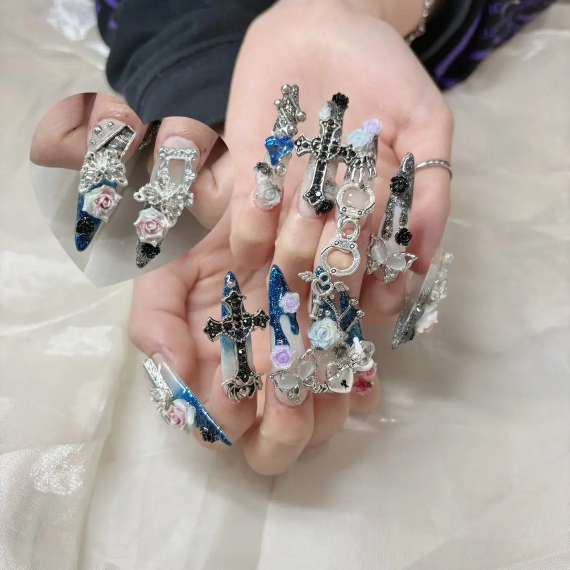 ネイル ロングネイル ネイルチップ ハンドネイル 長さだし専門店 M2 rikaのネイルデザイン