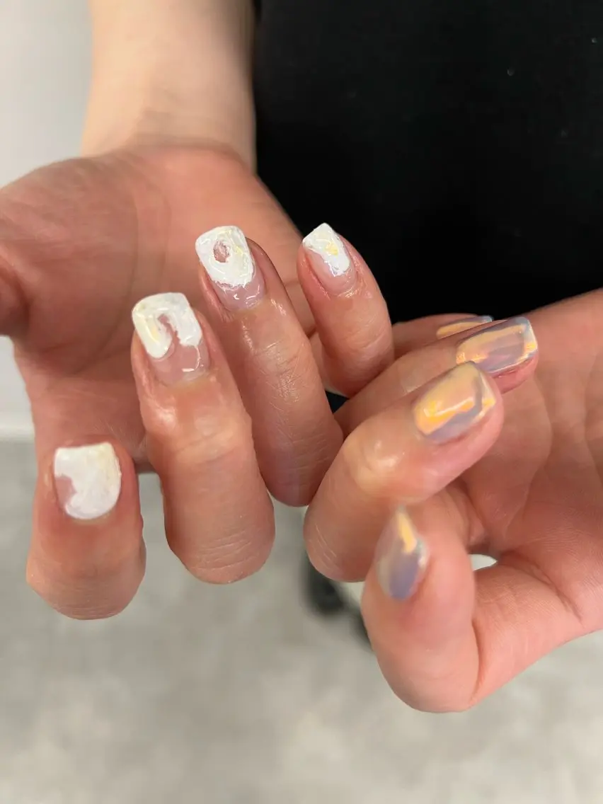 ネイル ジェルネイル 韓国ネイル ニュアンスネイル パラジェル シンプルネイル Bana_ Nailのネイルデザイン