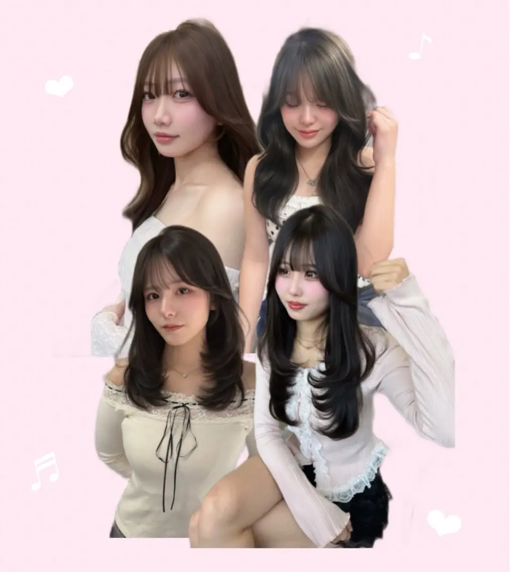 ロング カラー 韓国風ヘア レイヤーカット カット ヘアカラー トリートメント レイヤーカット /顔周り/和奏︎♪のヘアスタイル