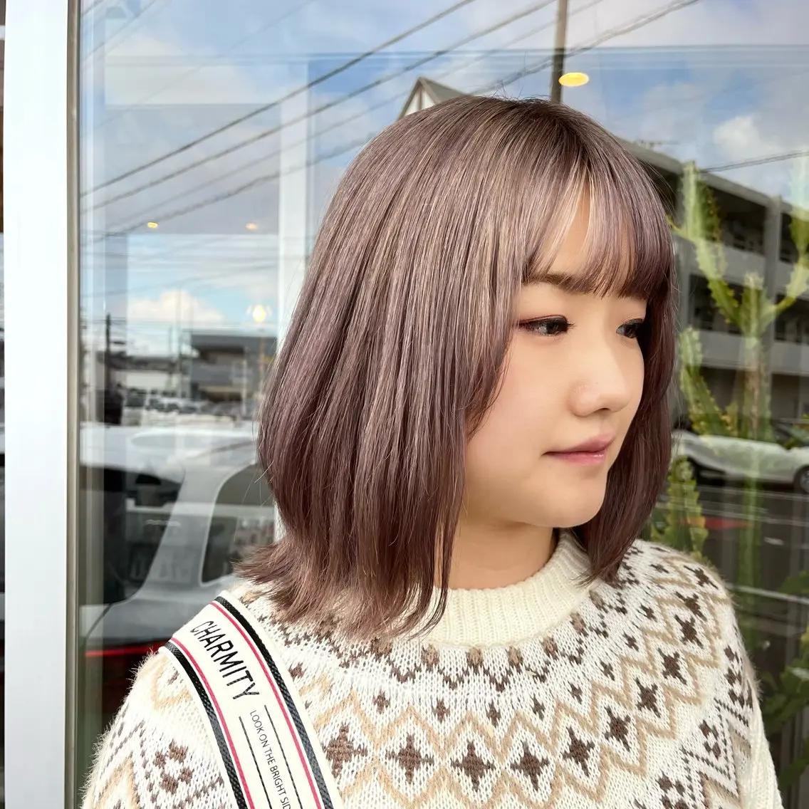 ミディアム ヘアカラー ♡ナナコ♡ レイヤー /ブリーチ/艶髪のヘアスタイル