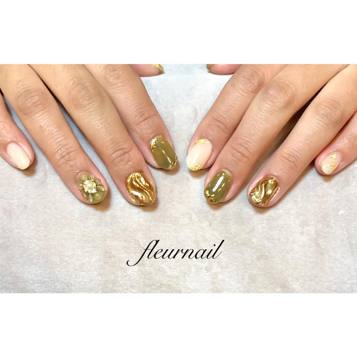 ネイル 成人式 ジェルネイル パラジェル ハンドネイル fleurnail miuraのネイルデザイン