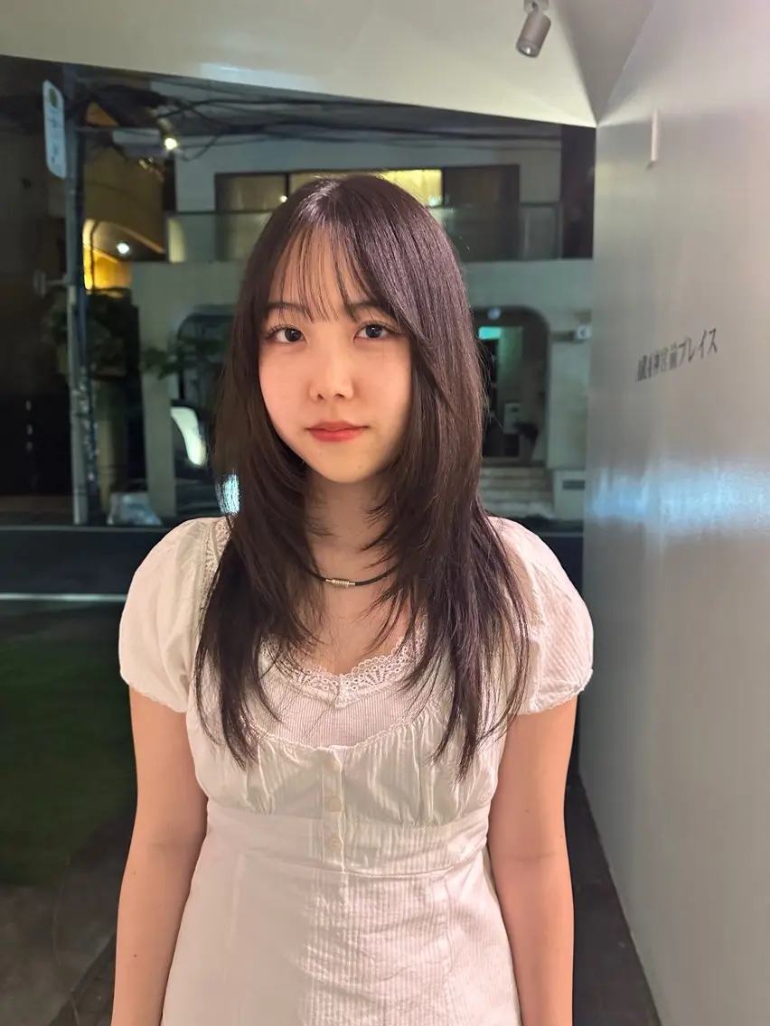 ロング 韓国風ヘア レイヤーカット ボブ/似合わせ レイヤーcocomoのヘアスタイル