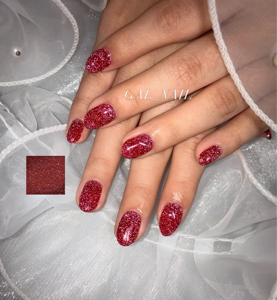 ネイル フラッシュネイル ワンカラーネイル 赤色 ハンドネイル ハンドケア GAL_NAIL Miraiのネイルデザイン