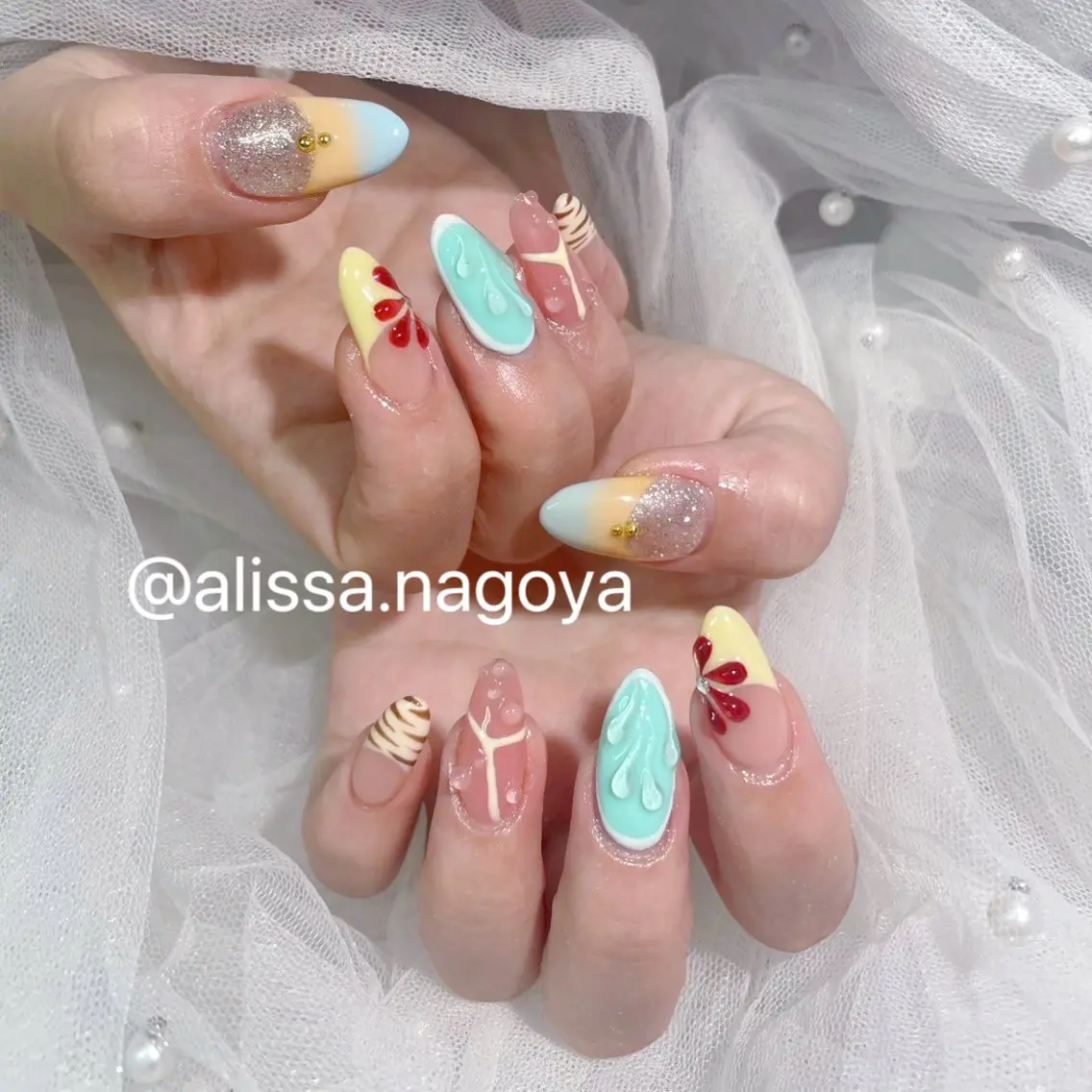 ネイル ハンドネイル Jr.ネイリスト🤍 【Alissa】新栄のネイルデザイン