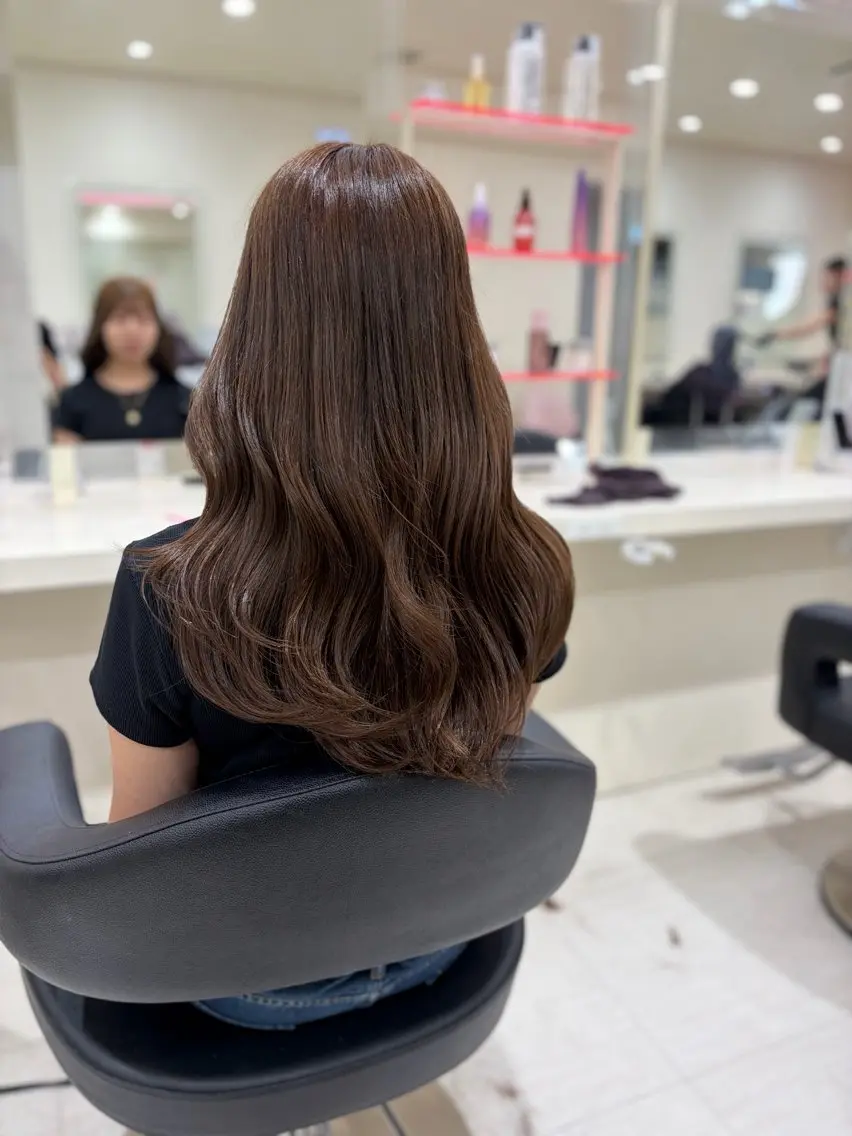 ロング カラー ヘアカラー ヘアセット 大人上品ベージュ 🎀HARUNAのヘアスタイル