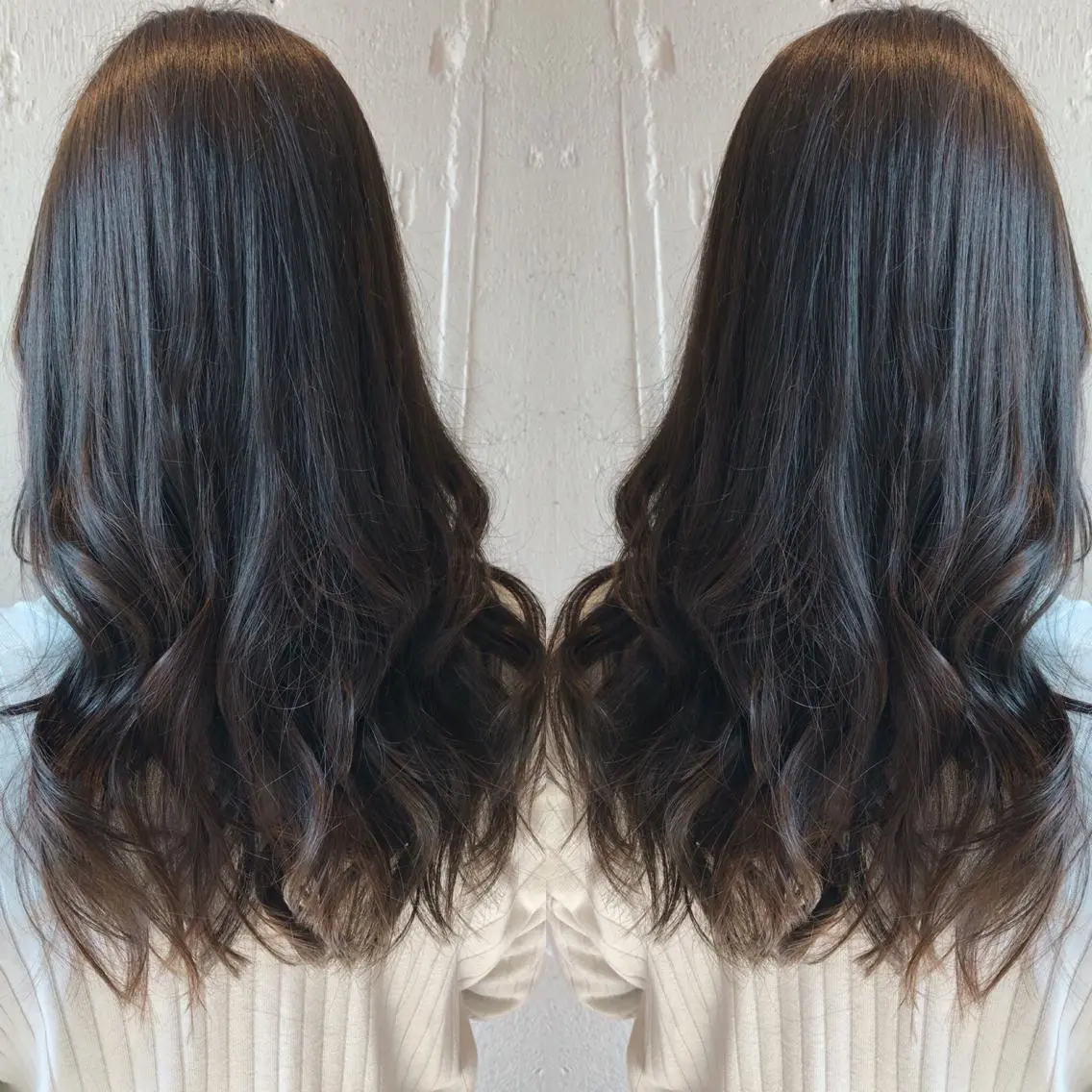 ロング アッシュ カット ヘアカラー あらき ちさとのヘアスタイル