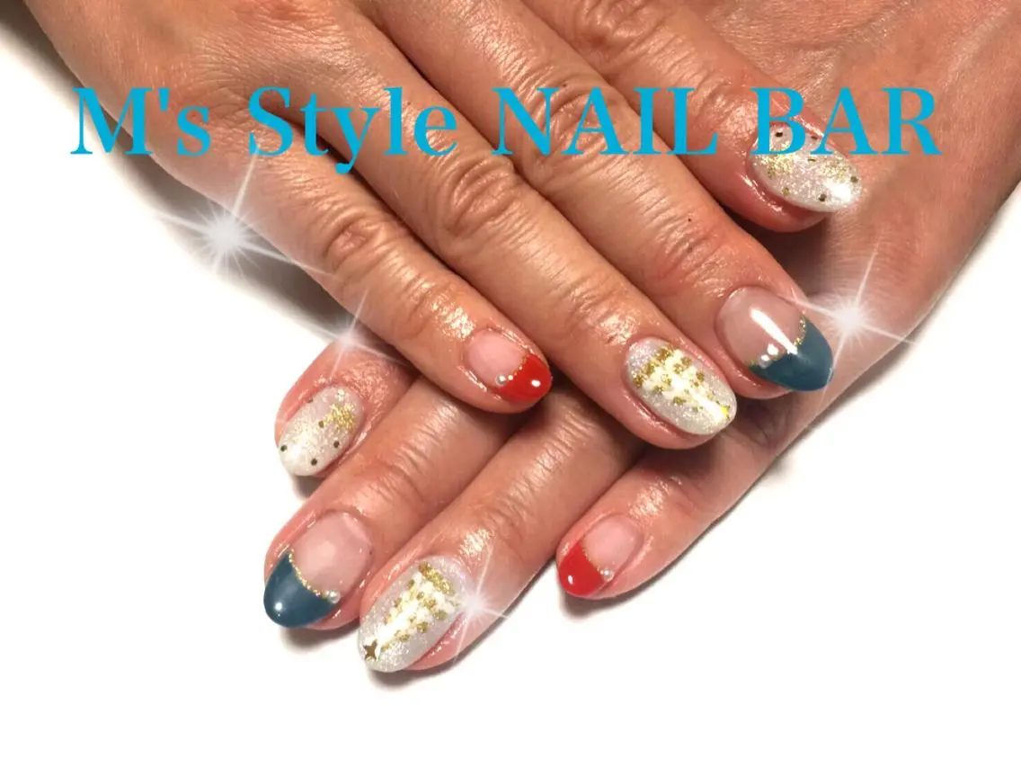ネイル 冬ネイル クリスマス ハンドネイル M's Style NAIL BARのネイルデザイン