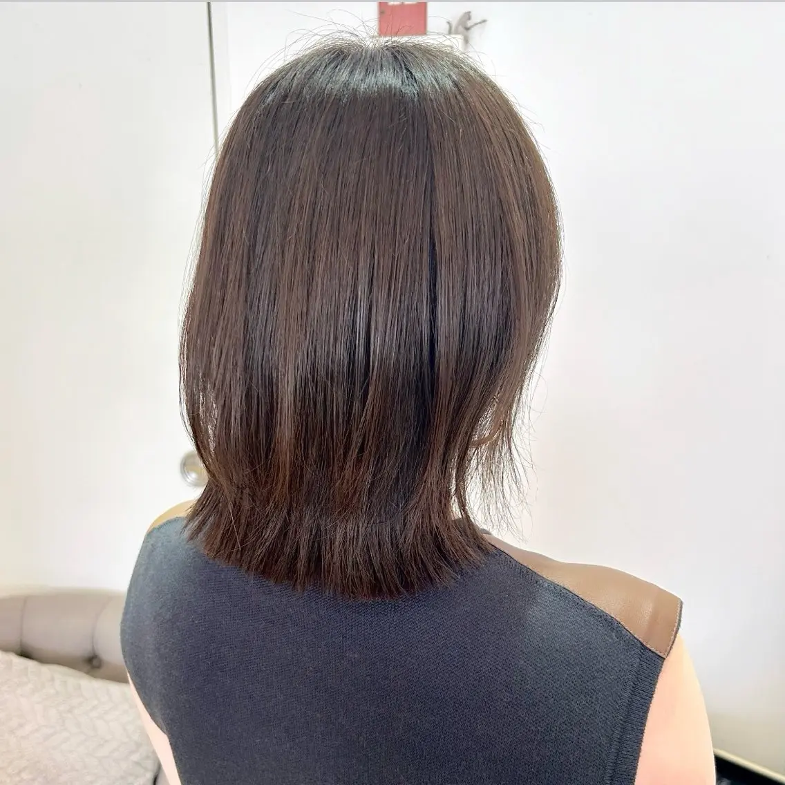 ミディアム カラー ヘアアレンジ カット ヘアカラー 吉水 彩乃 /ボブ/艶感カラーのヘアスタイル