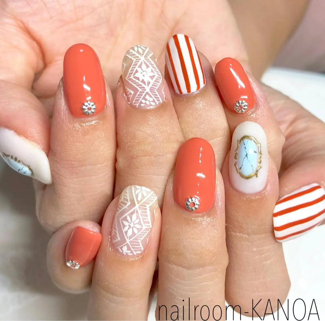 ミディアム ネイル 夏ネイル nailroom- KANOAのネイルデザイン