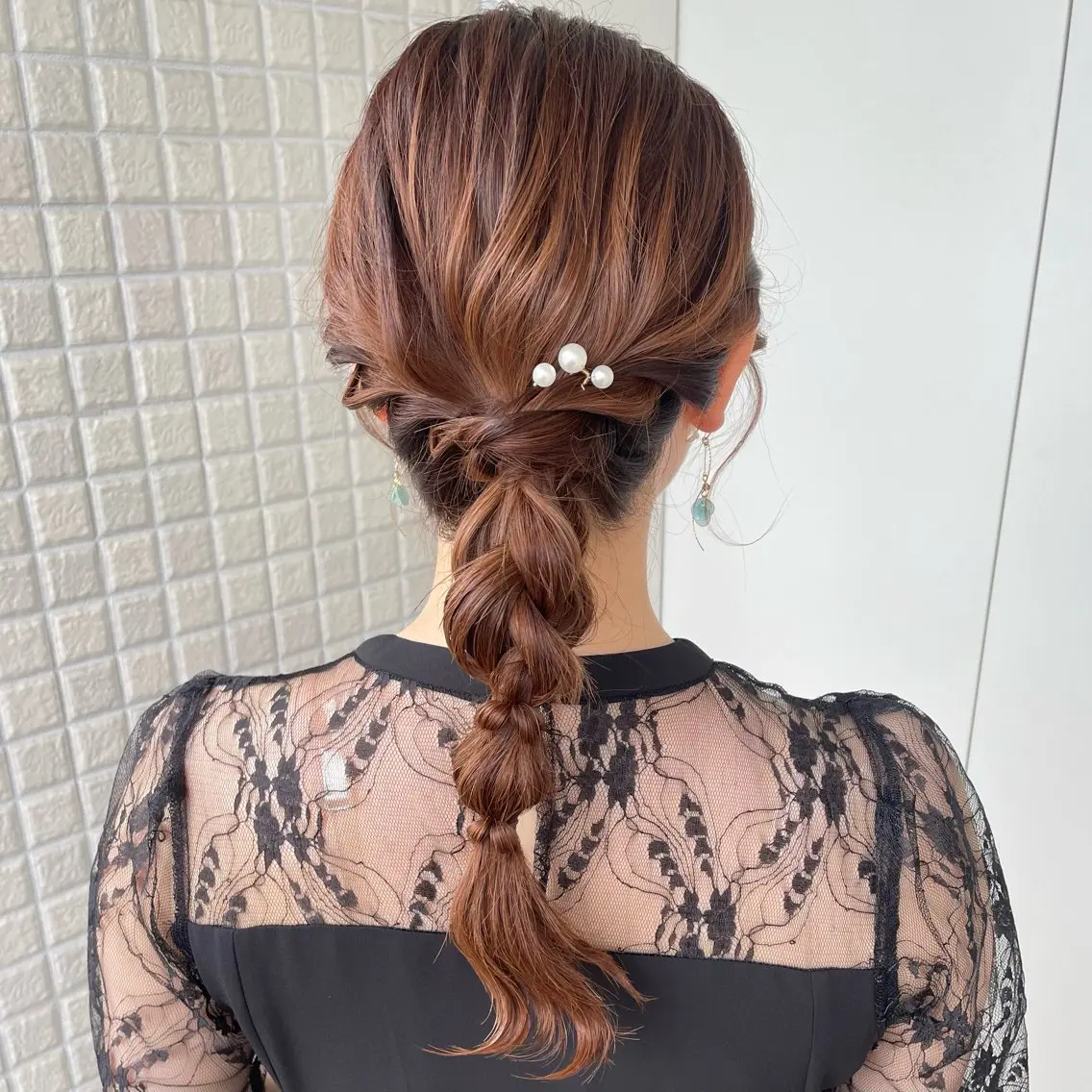 ヘアアレンジ 結婚式・ブライダル 銀座：似合わせカラー オリーブ🫒アレンジのヘアスタイル