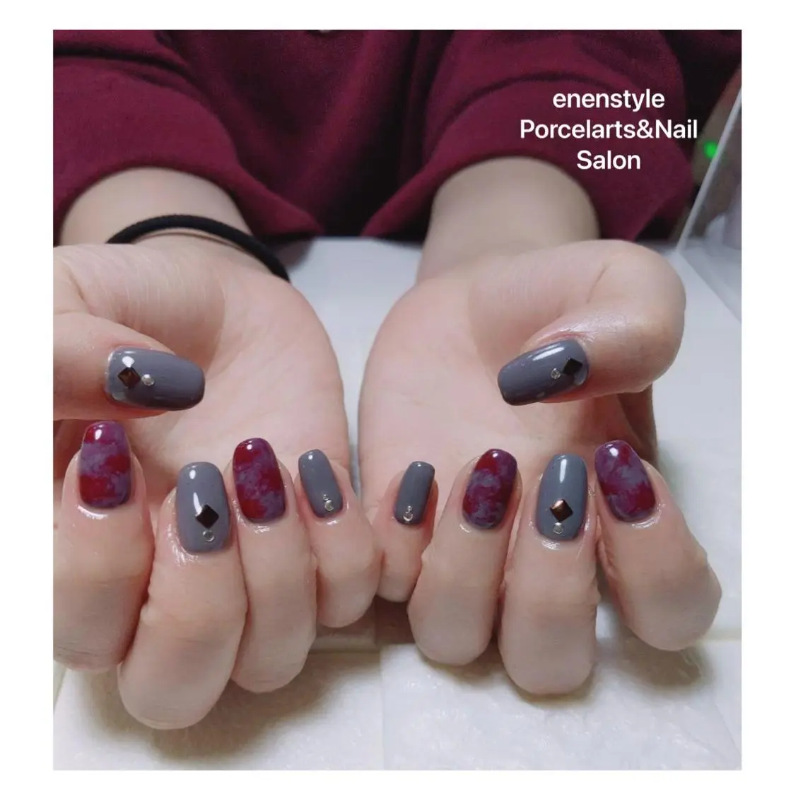 ミディアム ネイル ハンドネイル 🐾enen style 🐾のネイルデザイン