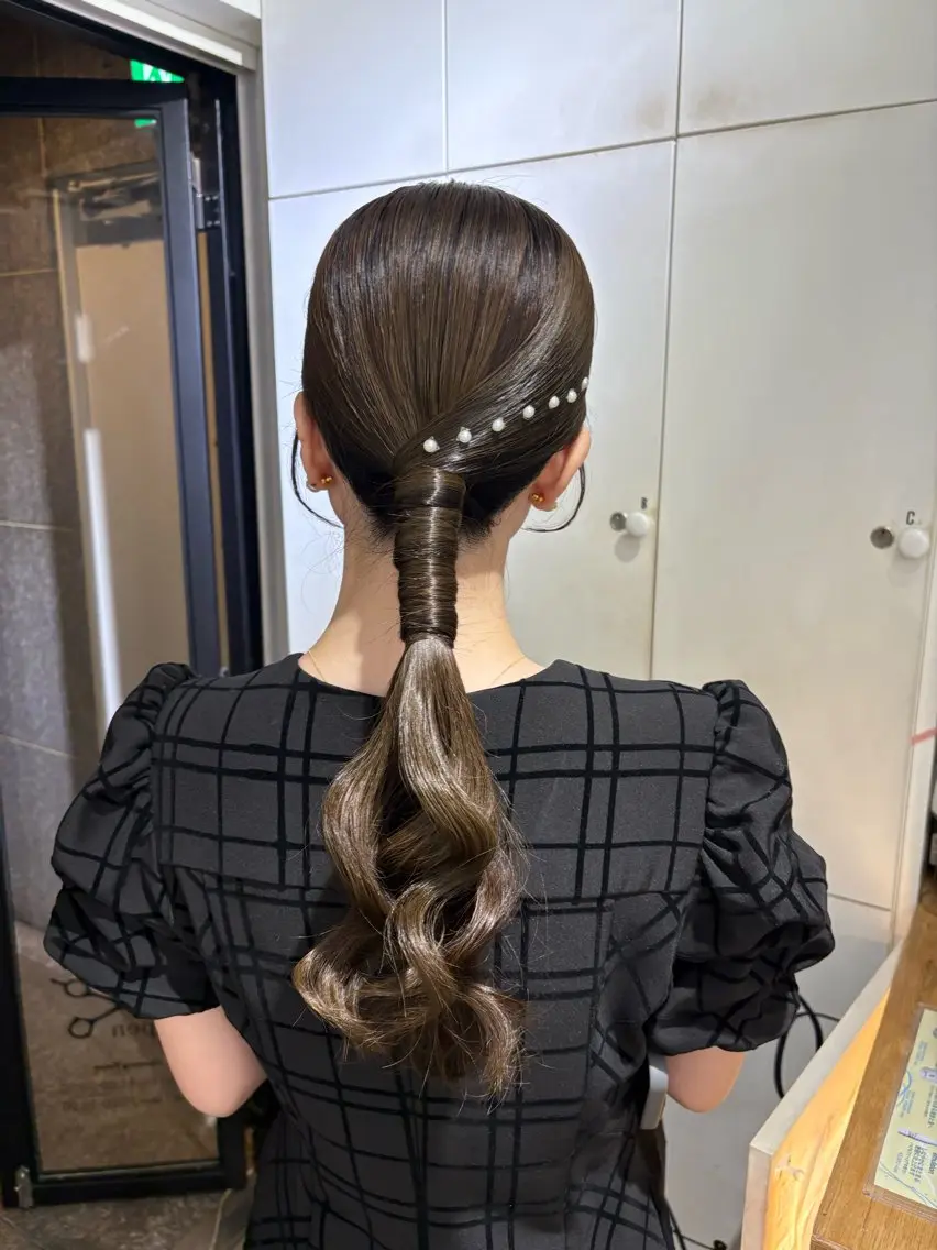 ロング カラー ヘアアレンジ ヘアセット 梅田/透明感カラー 🤍narumiのヘアスタイル