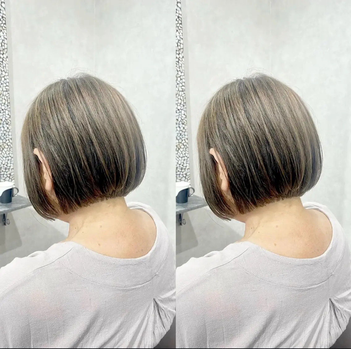 ミディアム カット ヘアカラー トリートメント ＳＨＩ ＺＵのヘアスタイル