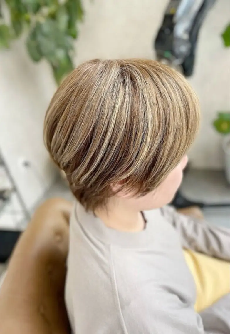 ショート カラー ハイライトカラー ハイライト ショートヘア 近藤 叶大のヘアスタイル