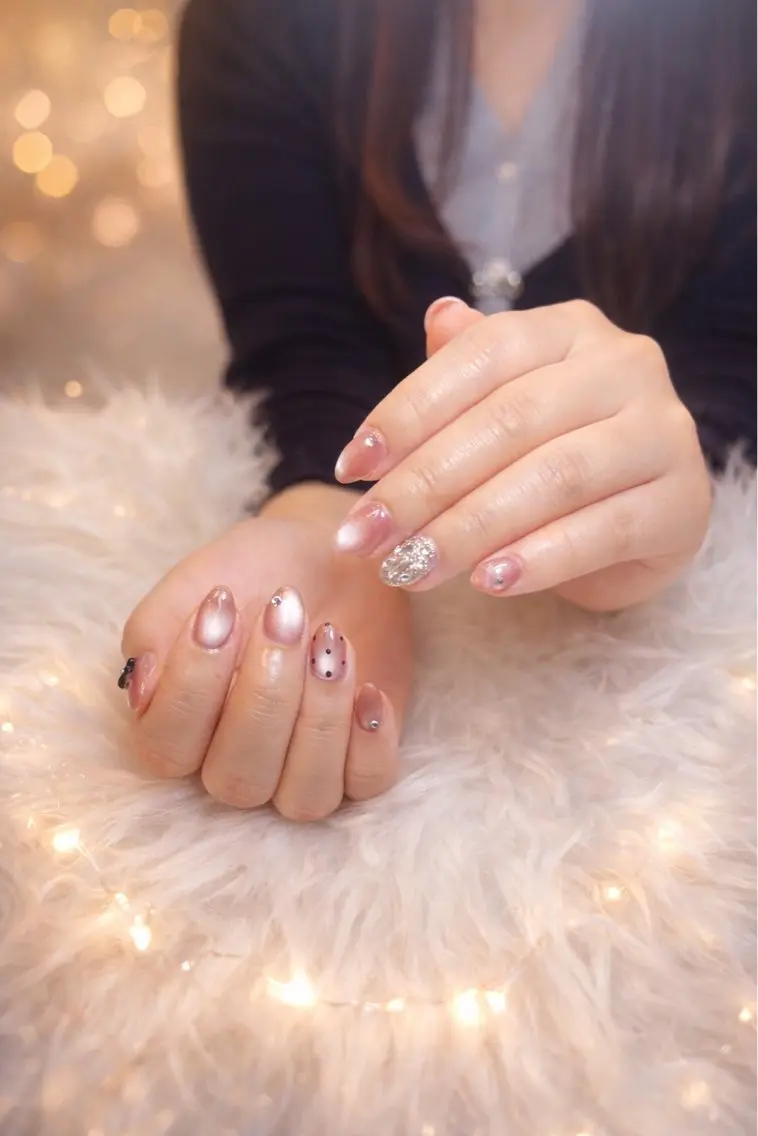 ネイル ジェルネイル キラキラネイル ラメ(グリッター) ピンク MEO MEO NAIL  守山のネイルデザイン