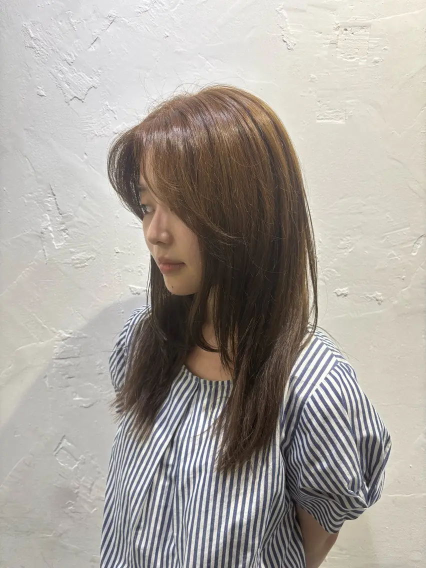ミディアム ヘアカラー 井上 陸のヘアスタイル