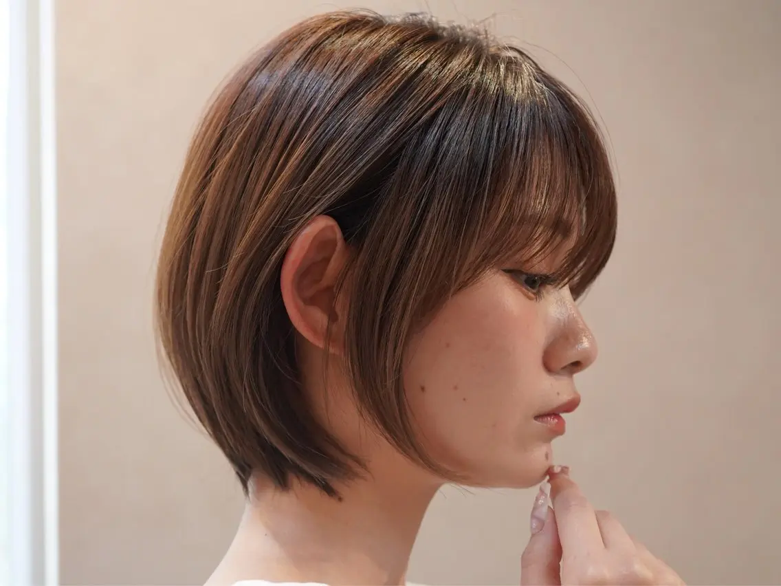 ショート ショートボブ 丸みショート ボブ 髪質改善 似合わせカット 宮里 蓮生のヘアスタイル