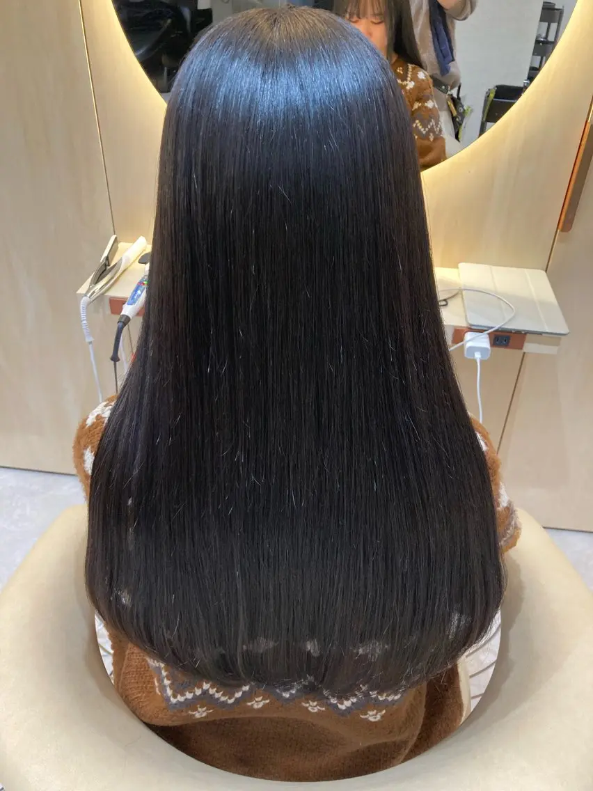 ロング カット ヘアカラー トリートメント ❤️縮毛矯正❤️ 髪質改善❤️平野実花のヘアスタイル