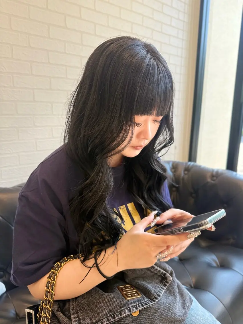 ロング カラー ブルーカラー 透明感カラー カット サイラ /vif hairのヘアスタイル