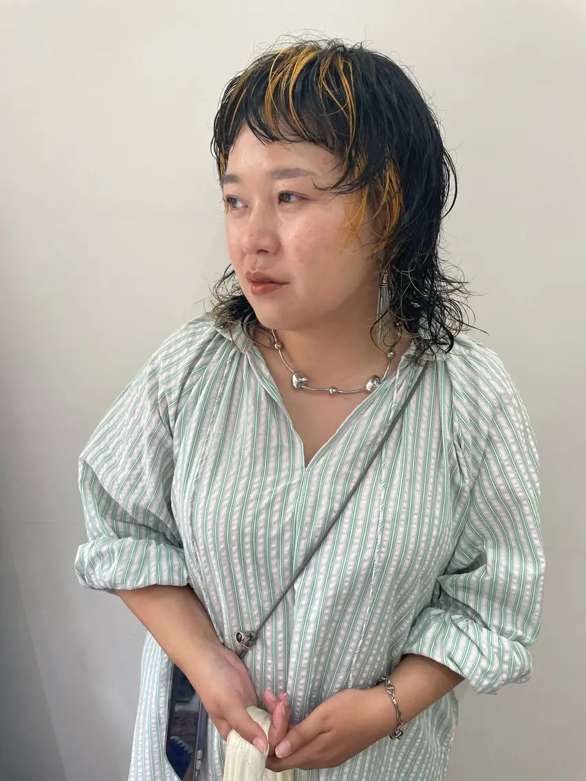 ミディアム カラー パーマ ヘアアレンジ メンズ カット ヘアカラー トリートメント tatsumi/ボブ ウルフ/レイヤーのヘアスタイル