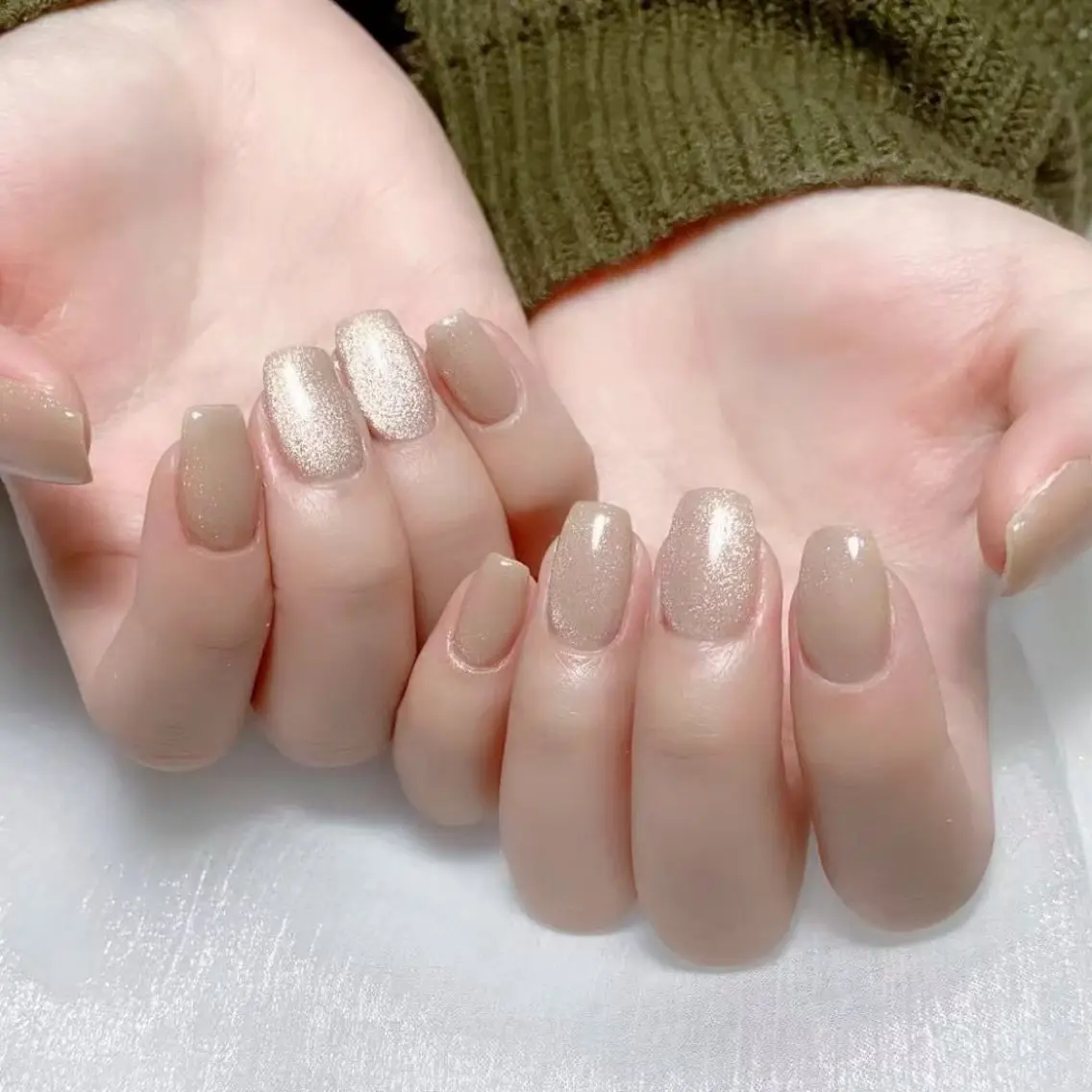 メンズ ネイル メンズ韓国風 アートネイル オーロラネイル ガーリー キラキラネイル ハンドネイル Nail salon 木にいるのネイルデザイン