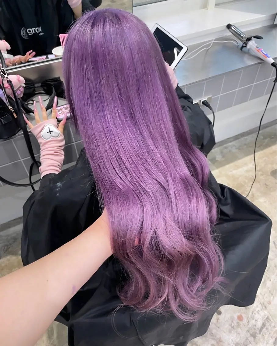 ロング カラー パープルカラー 🎀プルエクステ みまひかる🎀のヘアスタイル