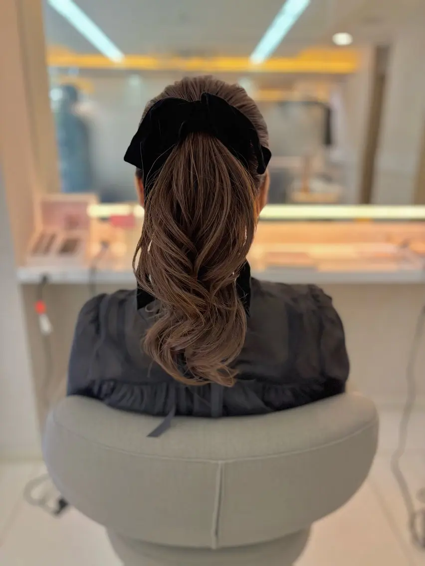 ロング ヘアアレンジ ポニーテール ヘアセット ヘアセット/眉毛カッ ト/Nana〻のヘアスタイル