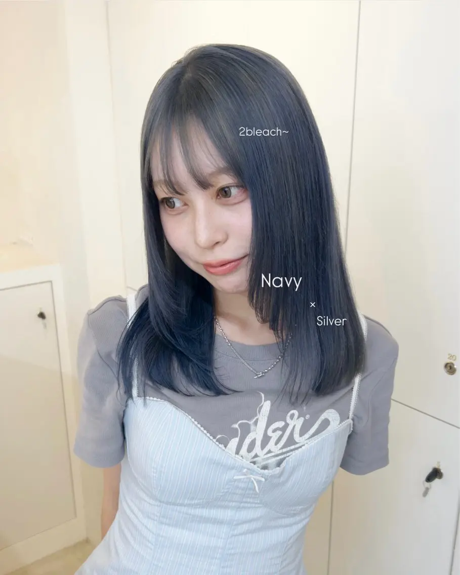 ミディアム カラー ブリーチ シルバー 透け感ベージュ🤎 韓国ヘアtakutoのヘアスタイル