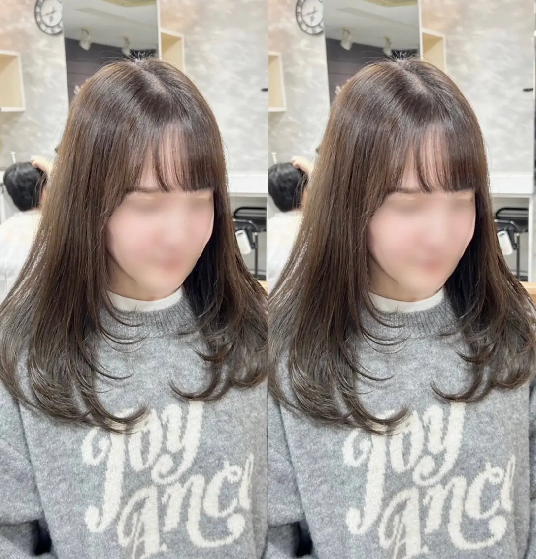 ミディアム レイヤーカット カット レイヤー/艶髪カラー 森本くるみのヘアスタイル