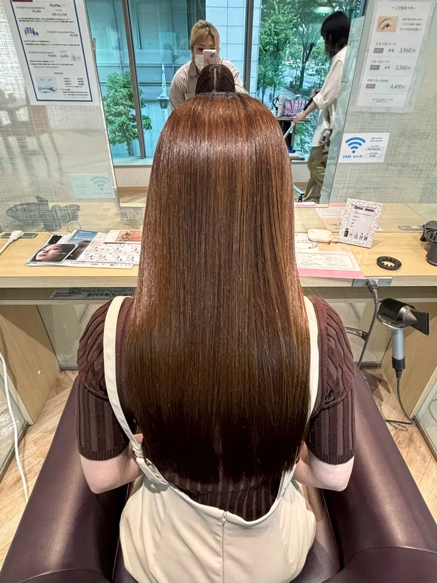 ロング カット トリートメント 久光天海/艶カラー /髪質改善ストレートのヘアスタイル