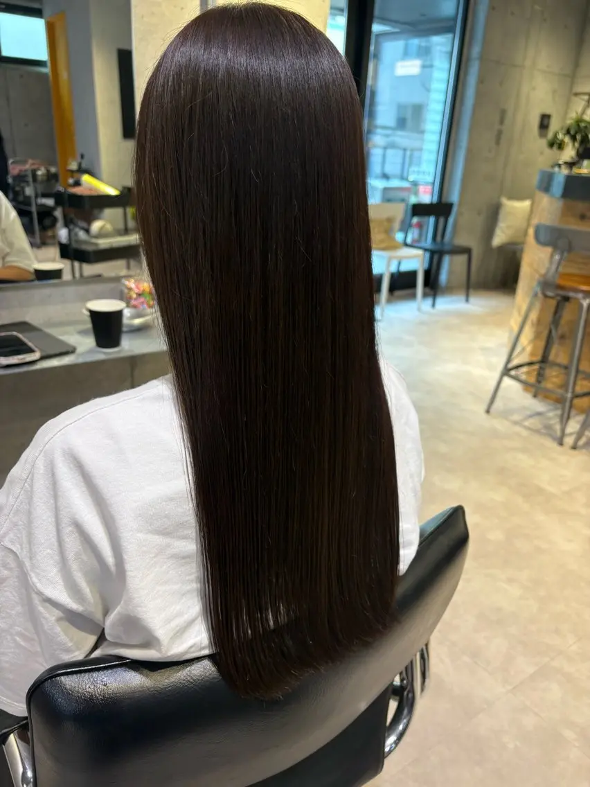 ロング カット ヘアカラー 韓国ヘアー🇰🇷 MIWAのヘアスタイル