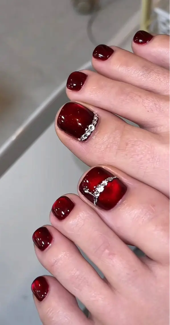 ネイル 長さ出し フットネイル ジェルネイル 韓国ネイル マグネットネイル フットネイル YMT NailStudioのネイルデザイン