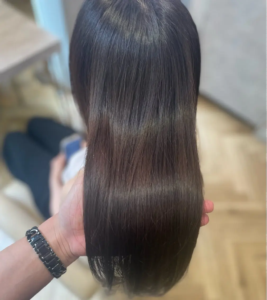 ロング カラー グレージュ ラベンダーカラー ラベンダーグレージュ ラベンダーグレー ともき《ショート・ ボブ✨》銀座🩶のヘアスタイル