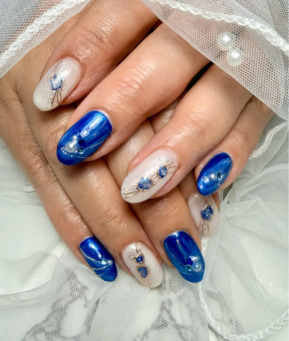 ネイル アートネイル チークネイル フラッシュネイル フラッシュマグ フレンチネイル Mai’s nailのネイルデザイン