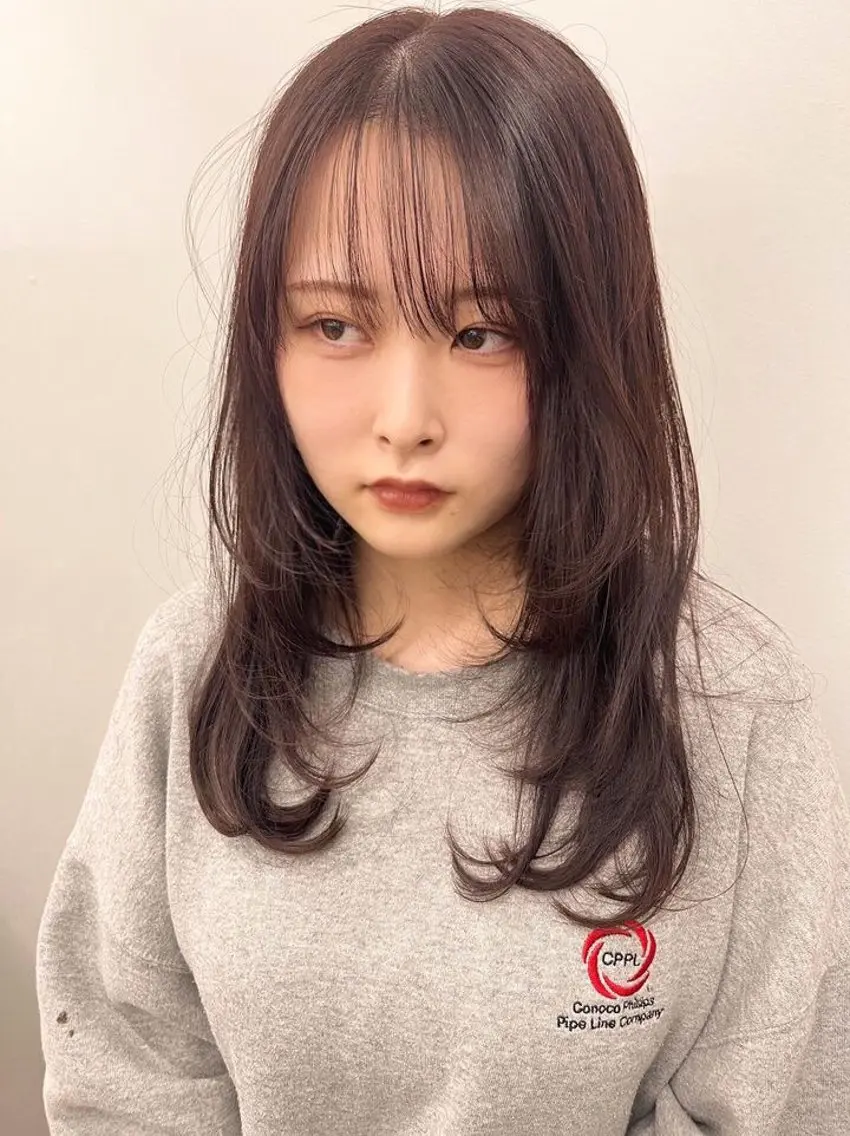 ロング カラー ブラウンカラー 透明感カラー ラベンダーカラー 渡邊 ひかるのヘアスタイル