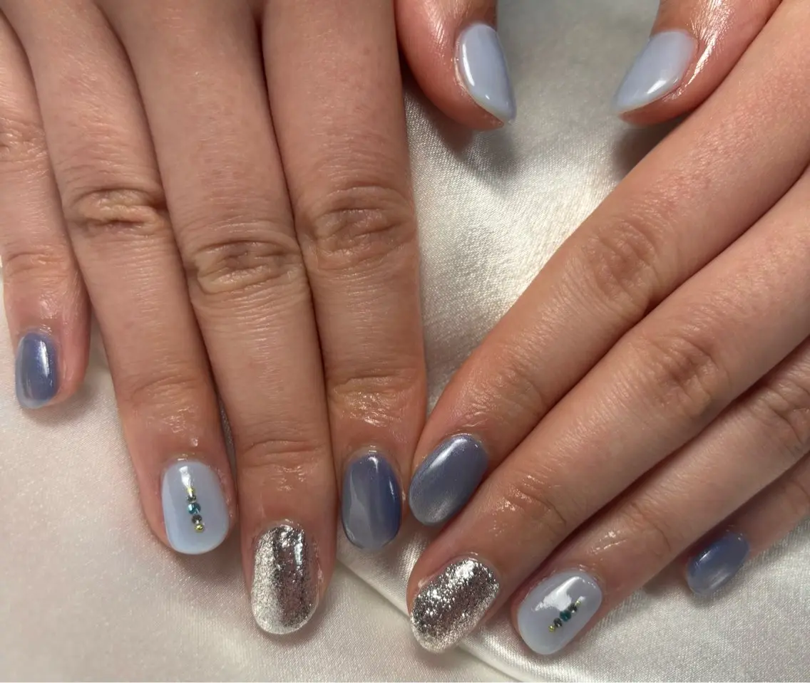ネイル オーロラネイル 桜ネイル フラワーネイル フットネイル フレンチネイル ハンドネイル kiki nail たまプラーザのネイルデザイン