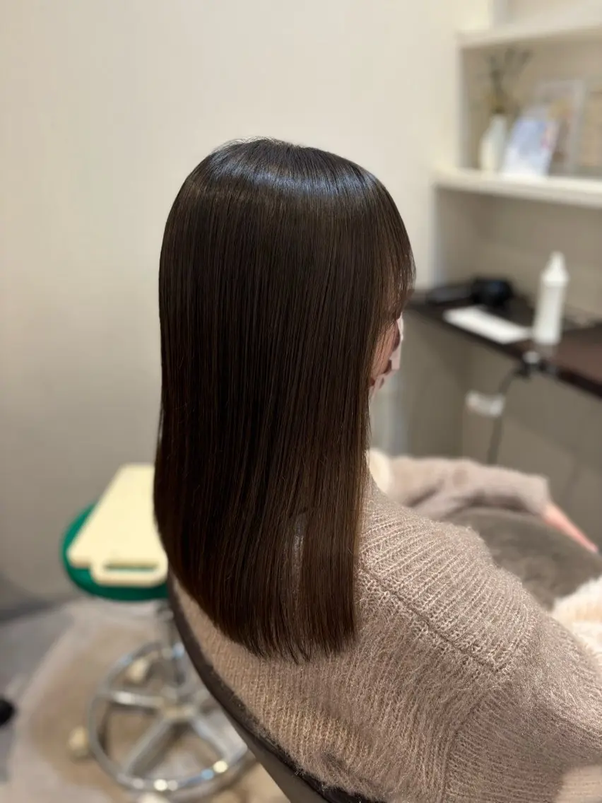 ロング 顔周りカット 似合わせカット ヘアカラー トリートメント 山下ちひろ/似合わせ /髪質改善/縮毛矯正のヘアスタイル