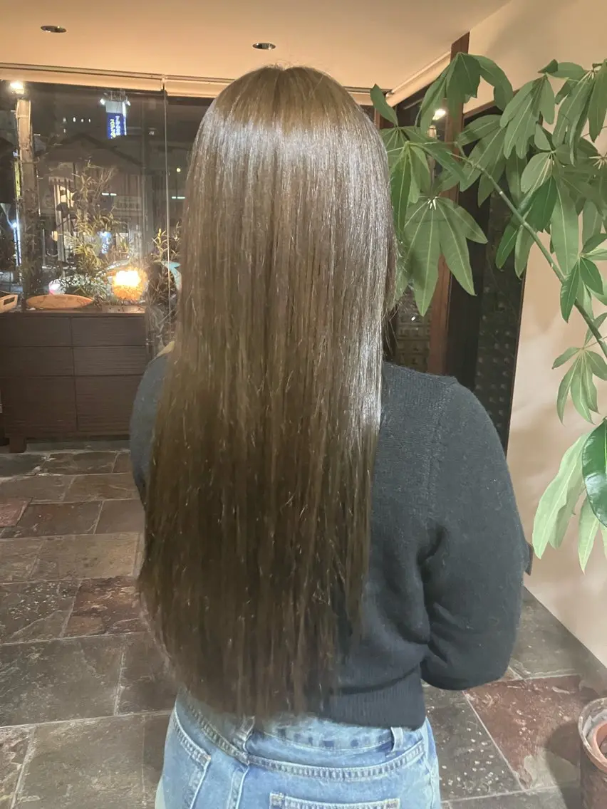 カラー ベージュカラー オリーブベージュ CUT純 kirinaのヘアスタイル