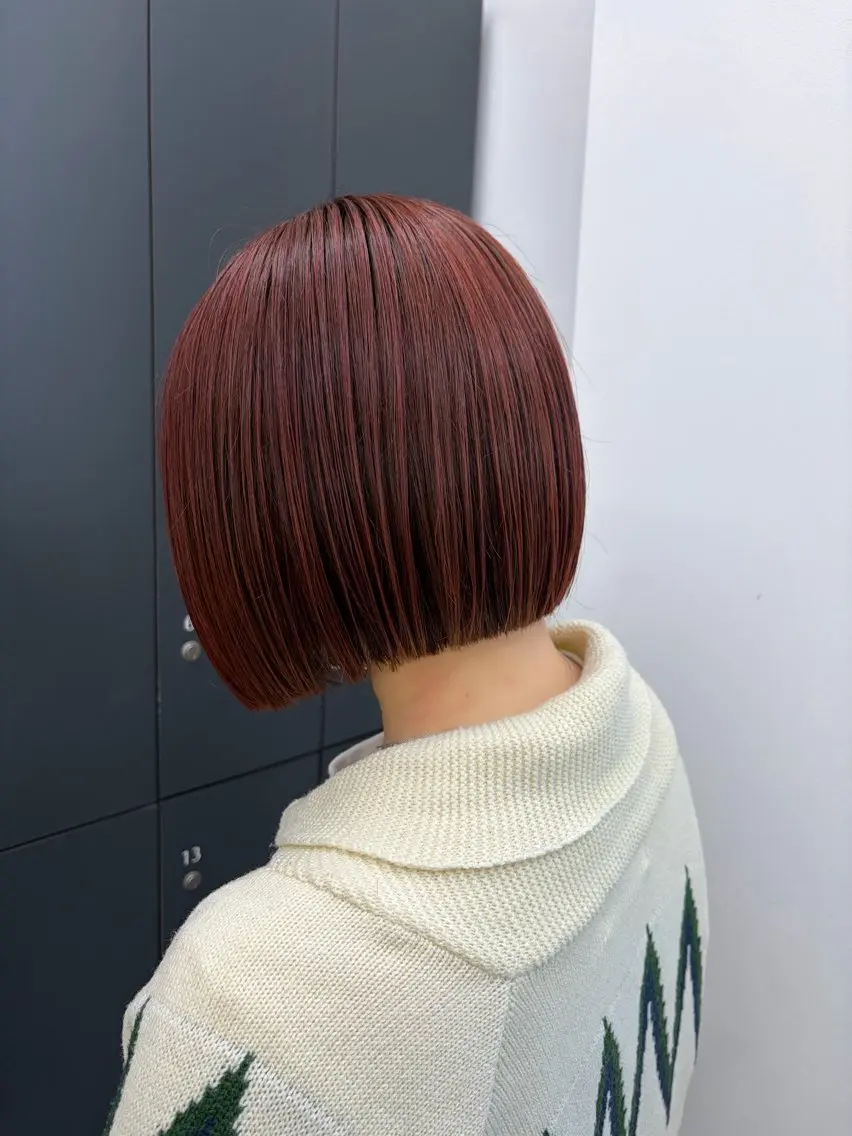 ショート カラー オレンジ ボブ カット ヘアカラー トリートメント 名駅/ショート/ボブ 透明感カラー/優里のヘアスタイル