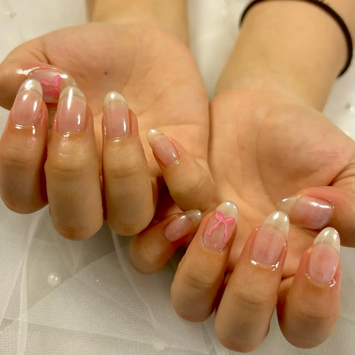 【流行りの氷ネイル】オーロラネイル🫧💅ベース追加可能の写真