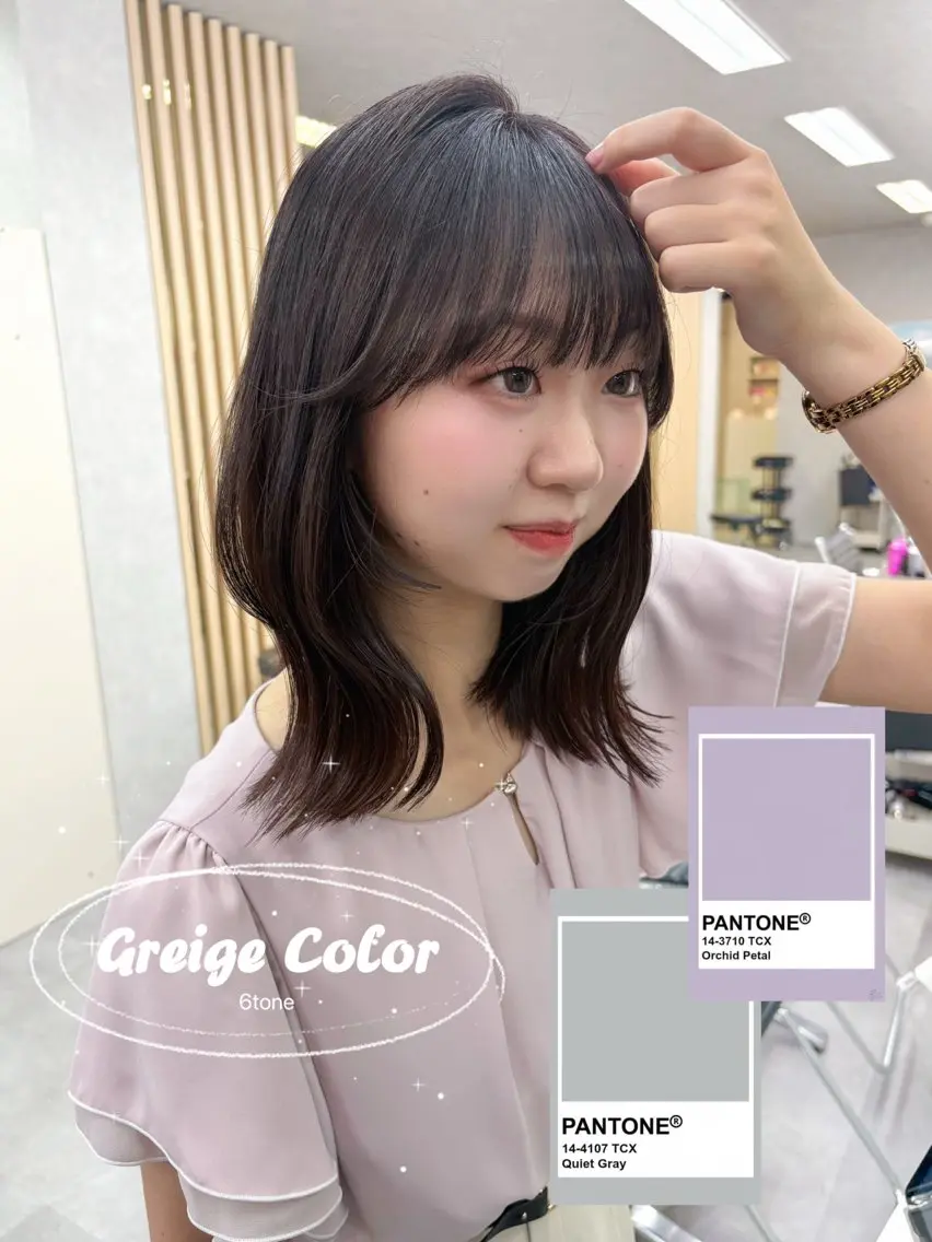 カラー グレージュ Hz/ヘルツ SHIHOのヘアスタイル