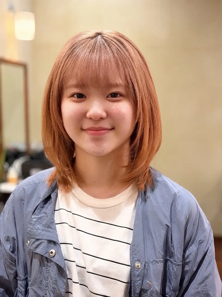 ミディアム レイヤーカット ヘアカラー 似合わせ/たにざわ しんごう≫南草津のヘアスタイル