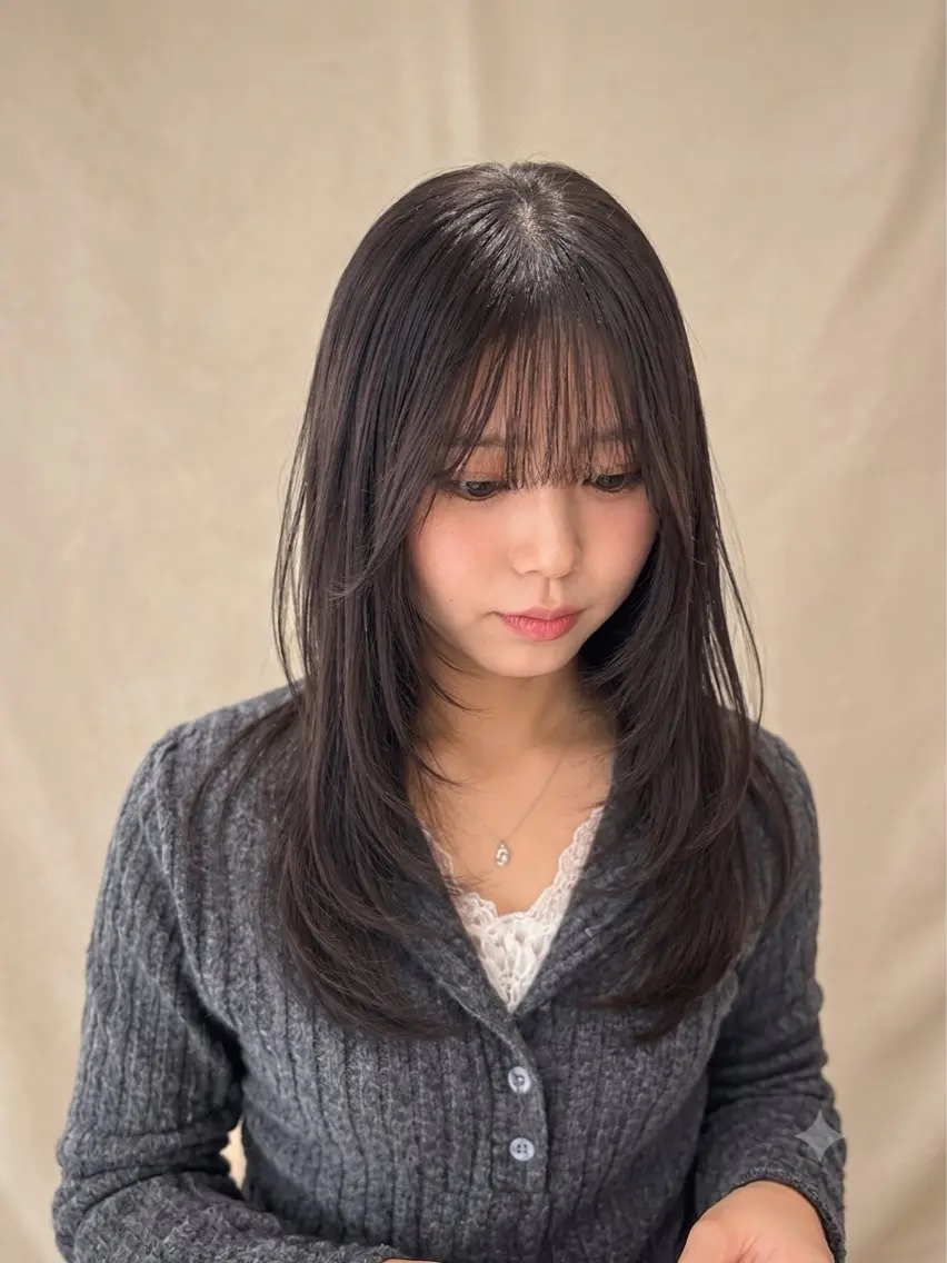 🧡流行りの定番🧡 【レイヤーカット+艶カラー+1stepトリートメント🐬】※なんでもご相談ください❣️の写真