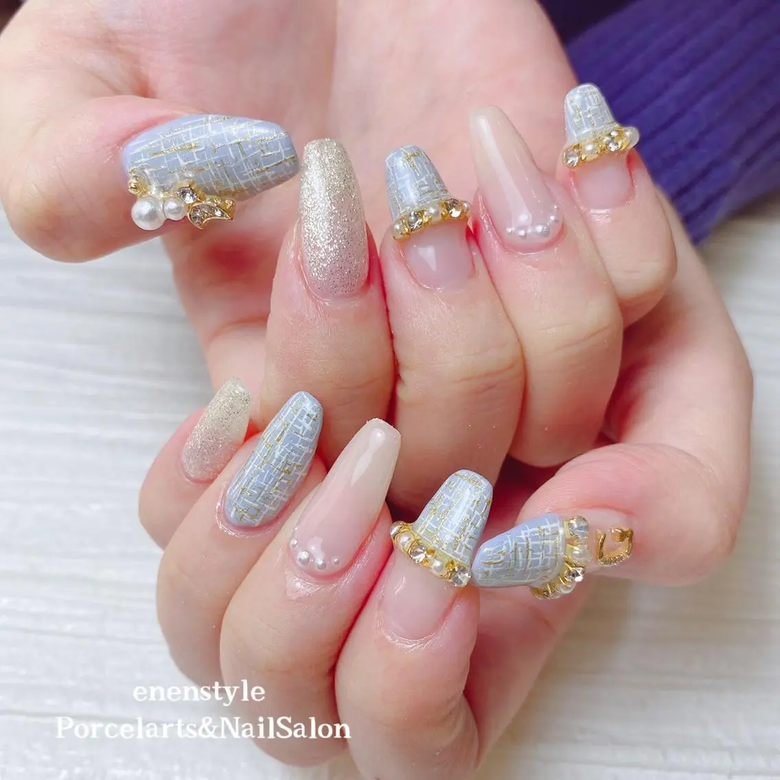 ミディアム ネイル 🐾enen style 🐾のネイルデザイン