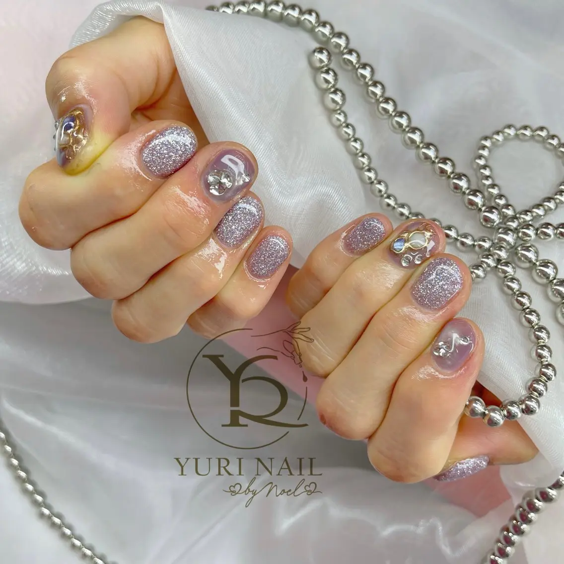 ネイル チークネイル フットネイル フレンチネイル グラデーション キラキラネイル ハンドネイル フットネイル ハンドケア YURI Nail Funabashiのネイルデザイン
